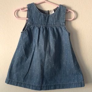 H&M Polka Dot Denim Baby dress 6-9m